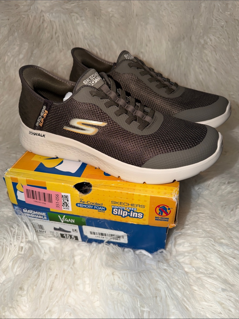 Like New Skechers Men’s Brown and Gray Slip-ins Go Walk Sneakers Mens size 10.5